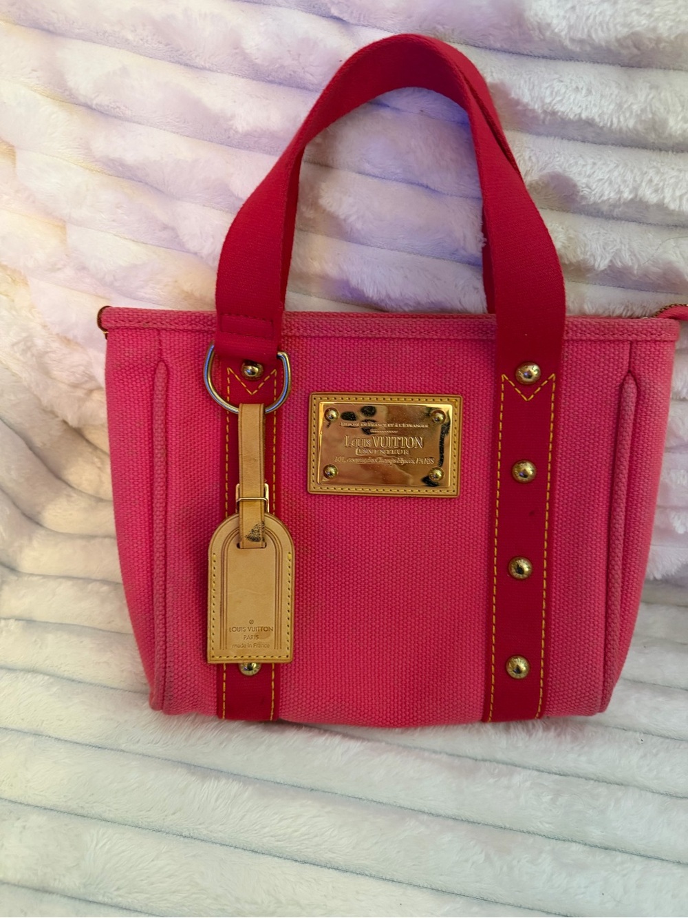 2006 Louis Vuitton Limited Edition Toile Antigua Cabas PM Tote in Rose/Pink